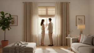 small_window_custom_draperies_shades_realistic_interior